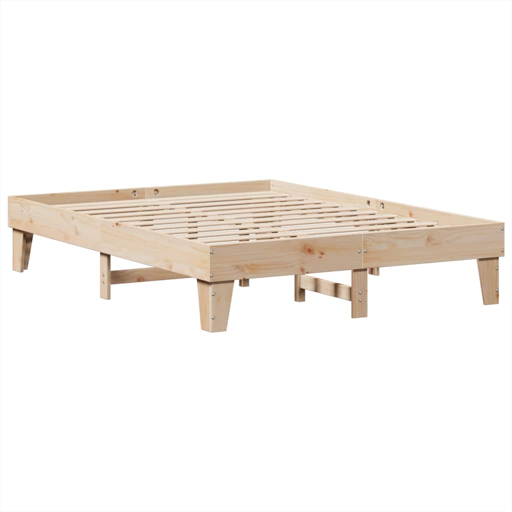 Lit bibliothèque sans matelas 140x200 cm bois massif de pin - XIOS