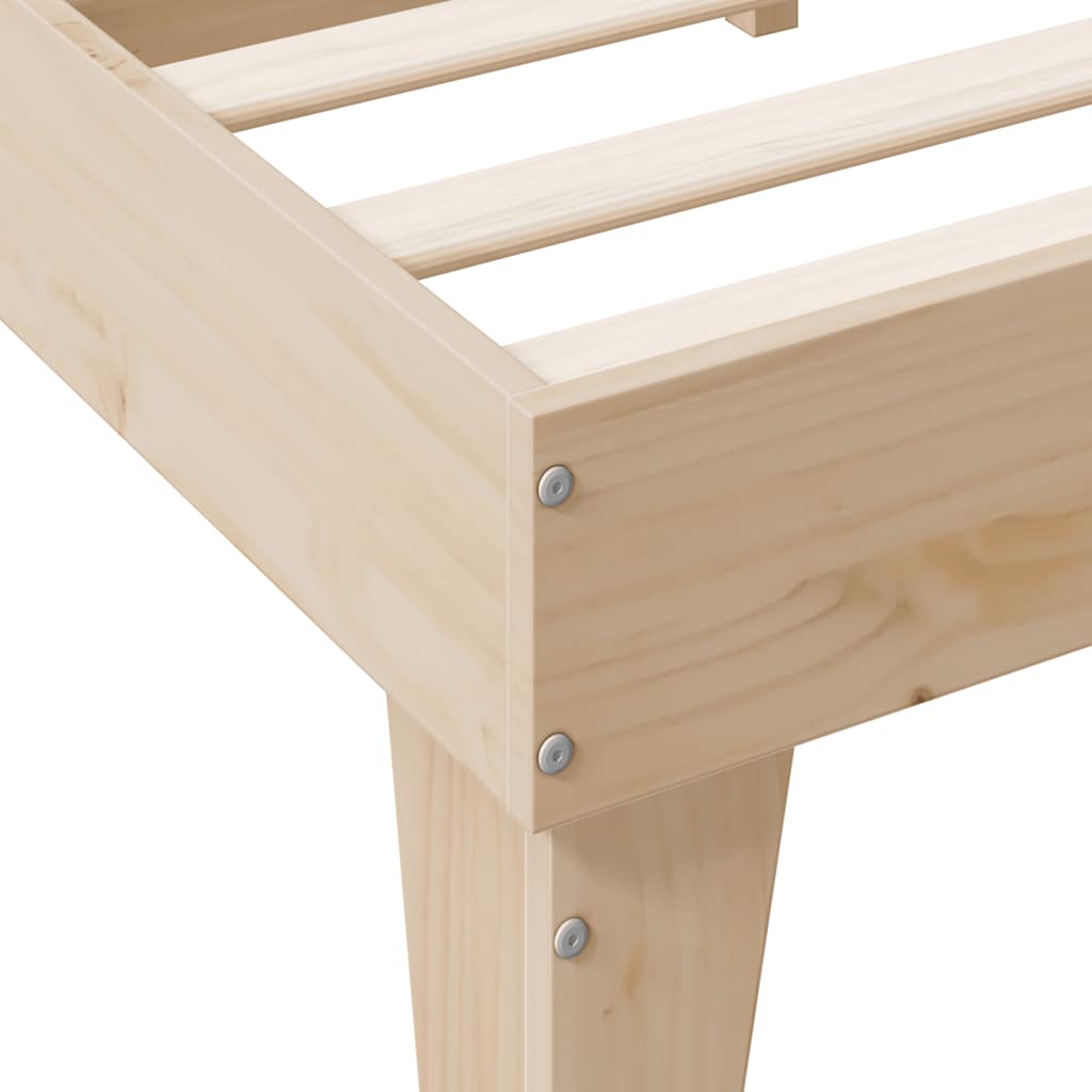 Lit bibliothèque sans matelas 140x200 cm bois massif de pin - XIOS