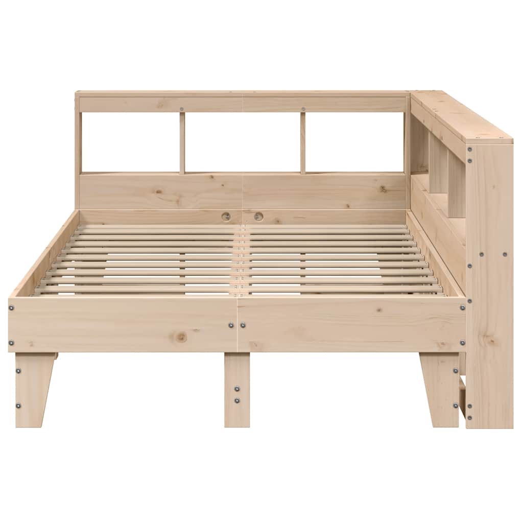 Lit bibliothèque sans matelas 140x190 cm bois de pin massif - XIOS