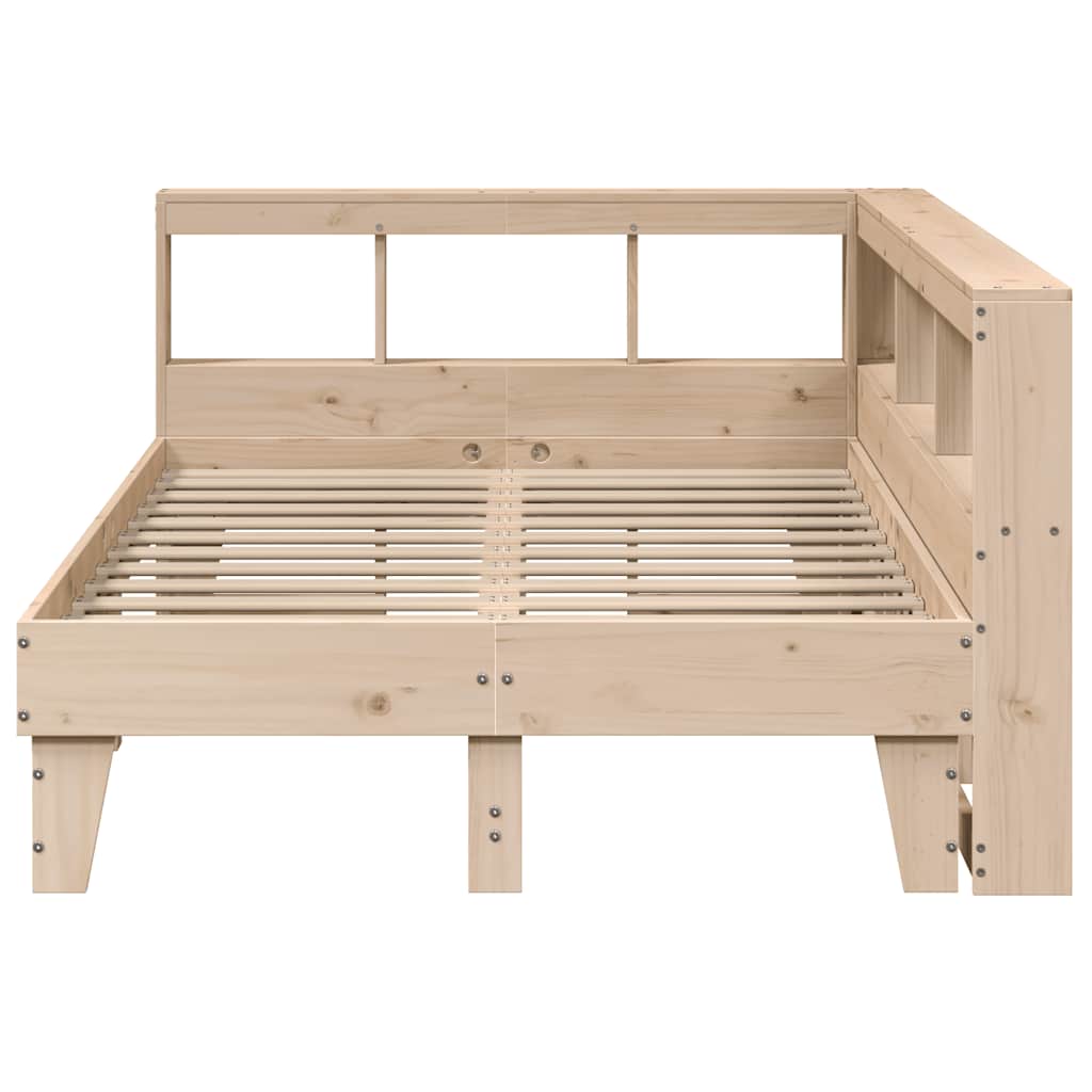 Lit bibliothèque sans matelas 120x190 cm bois de pin massif - XIOS