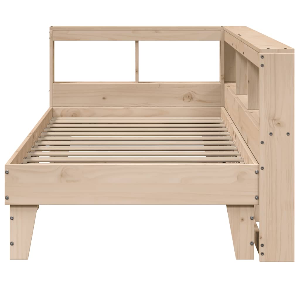 Lit bibliothèque sans matelas 90x190 cm bois de pin massif - XIOS