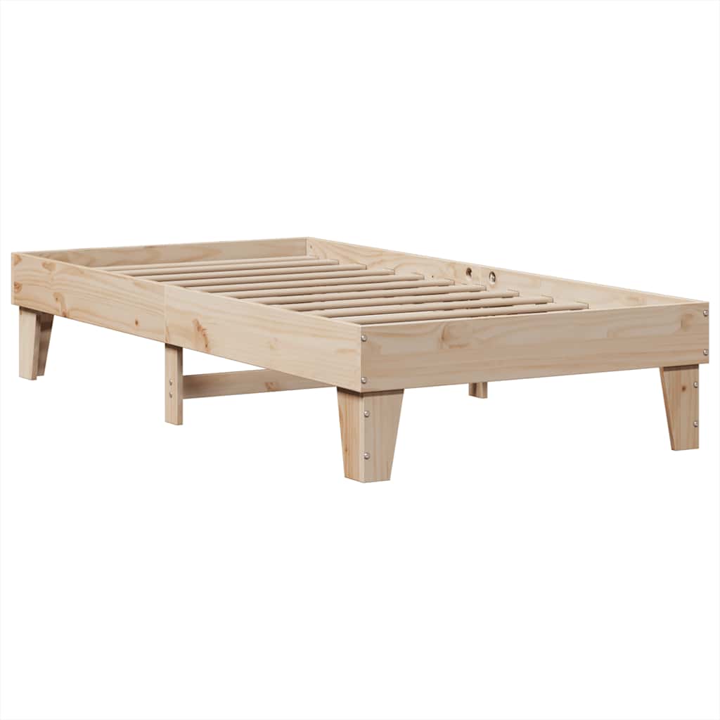Lit bibliothèque sans matelas 90x190 cm bois de pin massif - XIOS