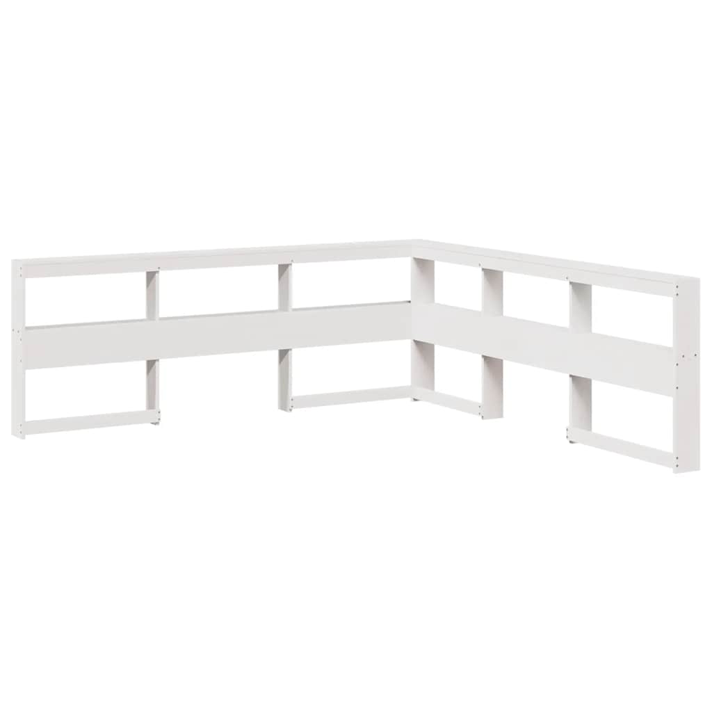 Lit bibliothèque sans matelas blanc 75x190cm bois de pin massif - XIOS