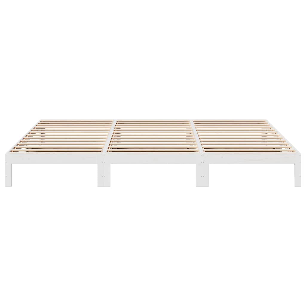 Cadre de lit familial sans matelas blanc 240x200 cm - XIOS