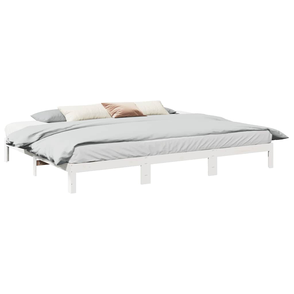 Cadre de lit familial sans matelas blanc 240x200 cm - XIOS