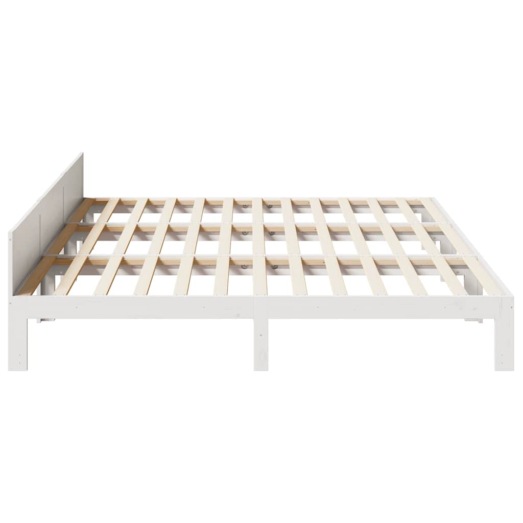 Cadre de lit familial sans matelas blanc 240x200 cm - XIOS
