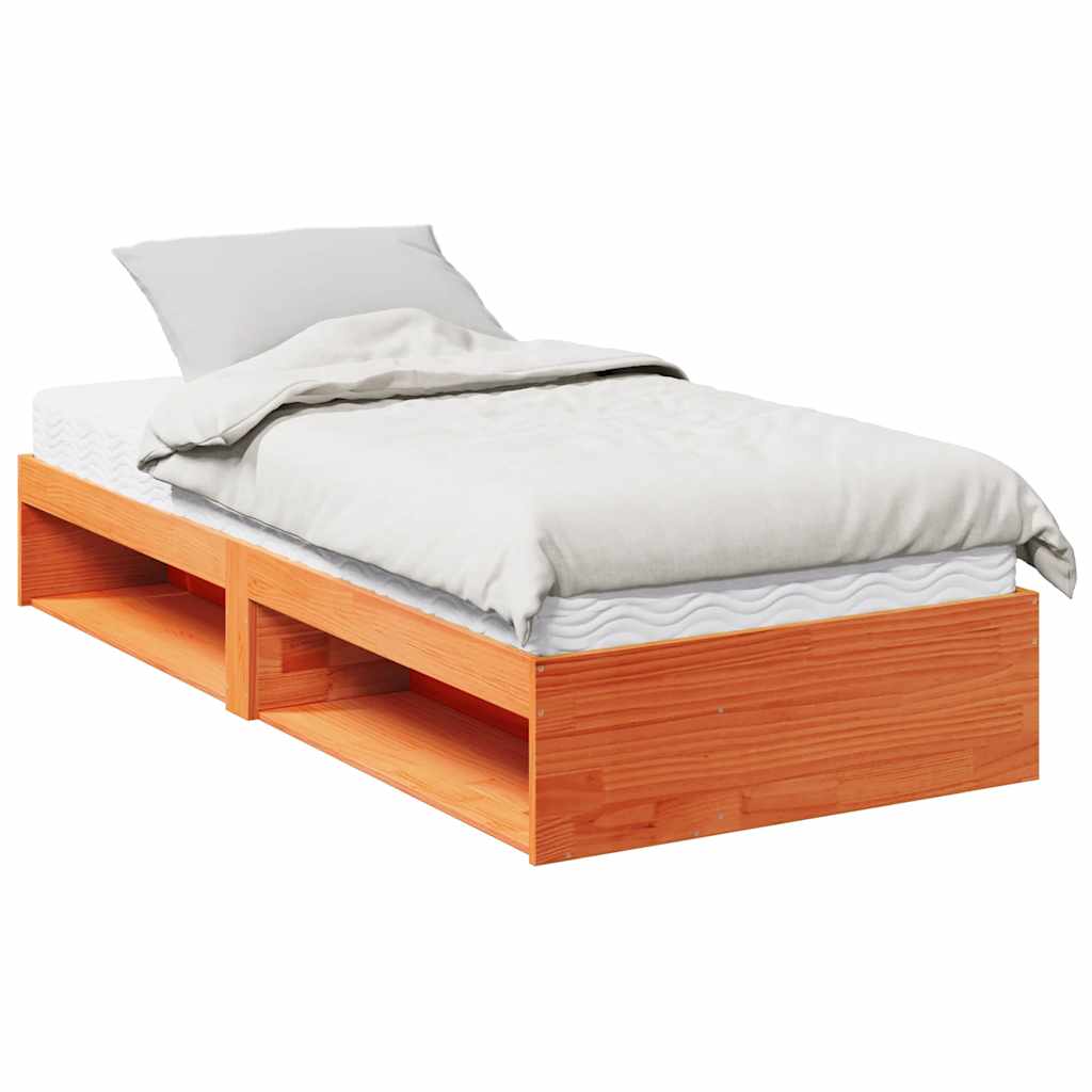 Lit de jour avec matelas cire marron 100x200 cm bois pin massif Lits & cadres de lit vidaXL