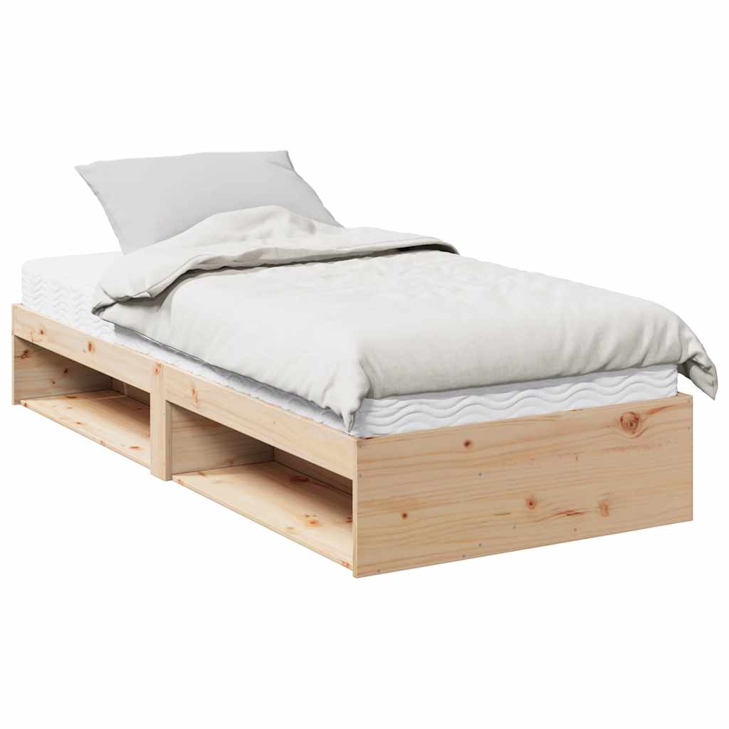 Lit de jour avec matelas 90x200 cm bois de pin massif Lits & cadres de lit vidaXL
