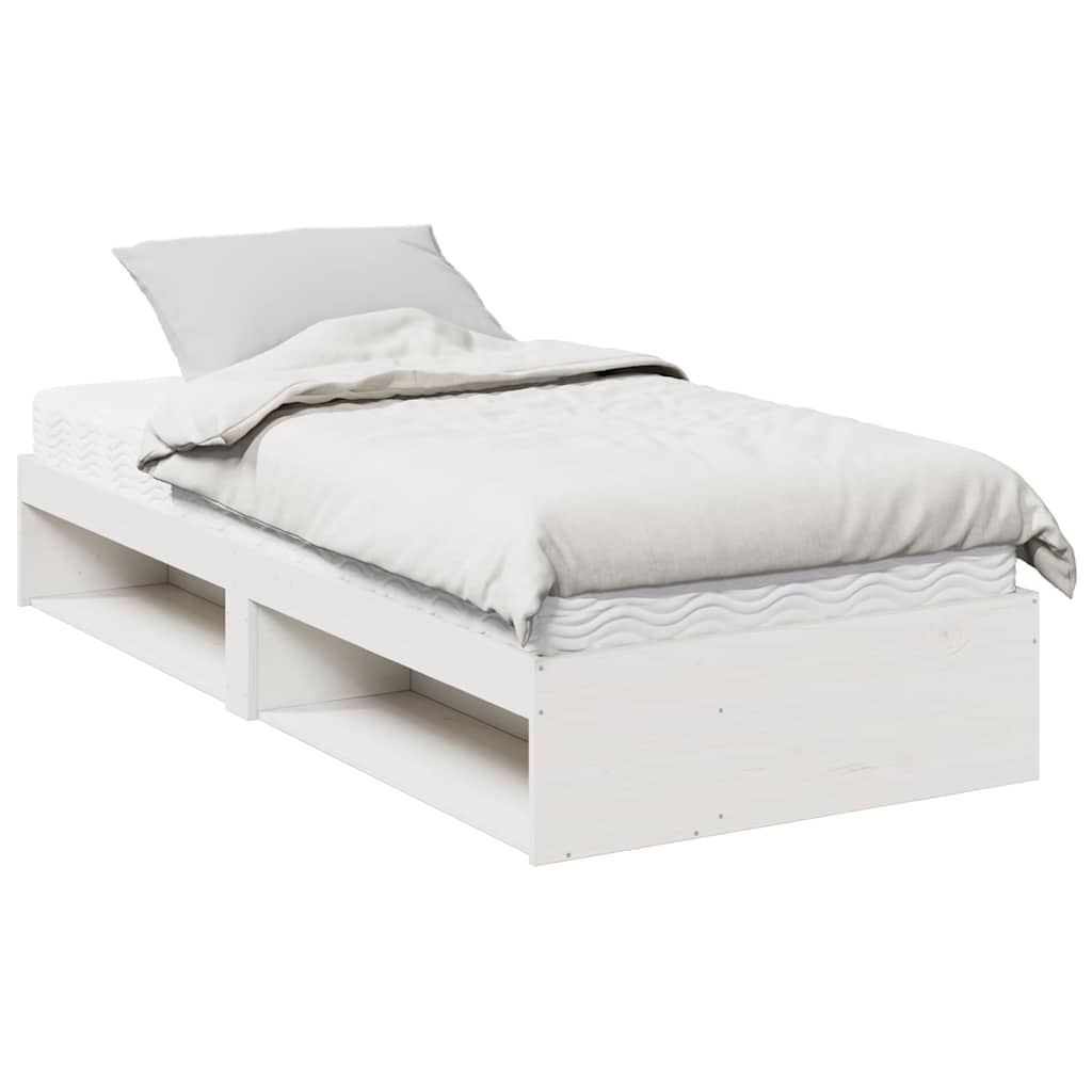 Lit de jour avec matelas blanc 80x200 cm bois de pin massif - XIOS