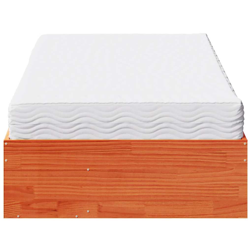 Lit de jour avec matelas cire marron 80x200 cm bois pin massif - XIOS