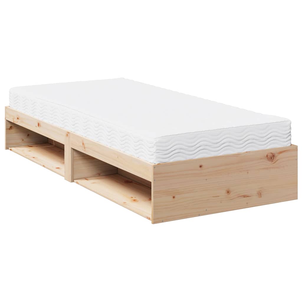 Lit de jour avec matelas 90x190 cm bois de pin massif - XIOS