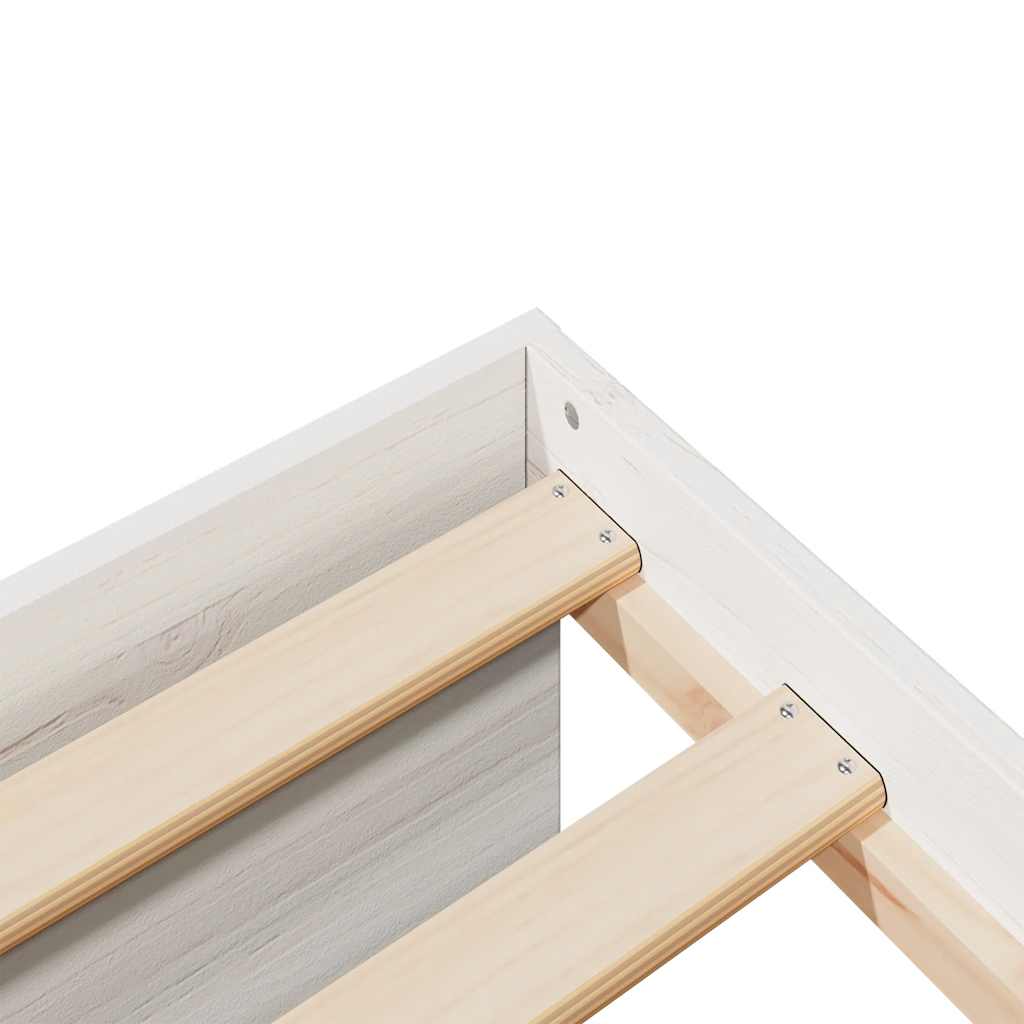 Lit de jour avec matelas blanc 90x190 cm bois de pin massif - XIOS