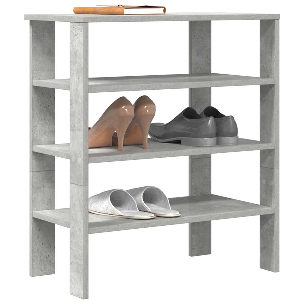 Étagère à chaussures gris béton 61x32x70 cm bois d'ingénierie - XIOS