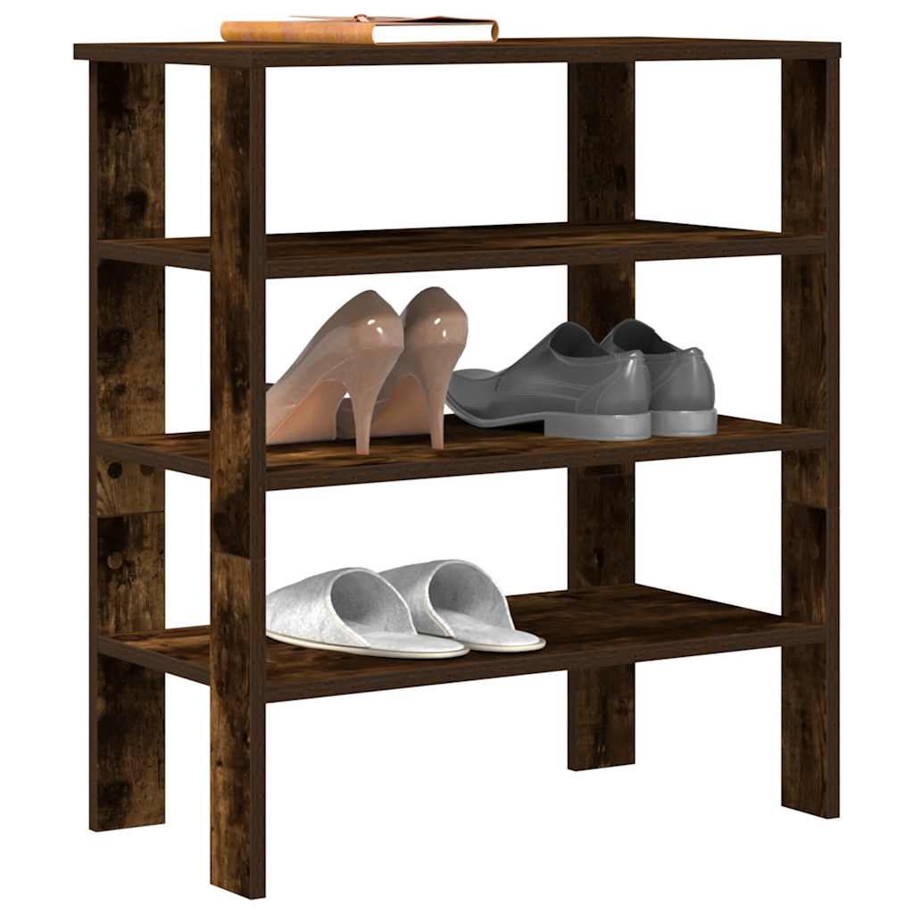 Étagère à chaussures chêne fumé 61x32x70 cm bois d'ingénierie - XIOS