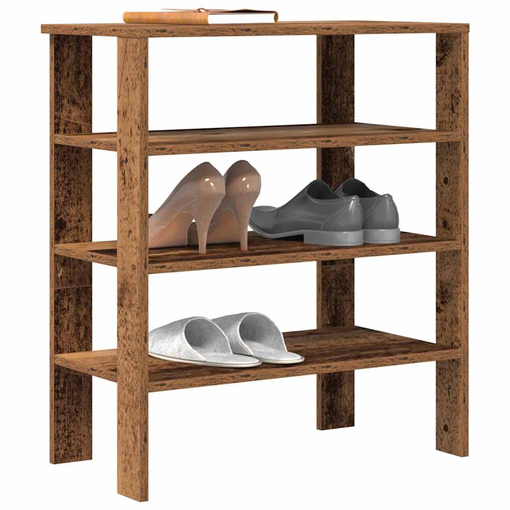Étagère à chaussures vieux bois 61x32x70 cm bois d'ingénierie - XIOS