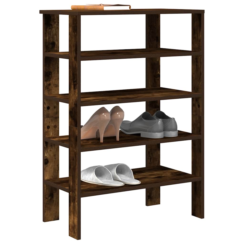 Étagère à chaussures chêne fumé 61x32x87,5 cm bois d'ingénierie - XIOS