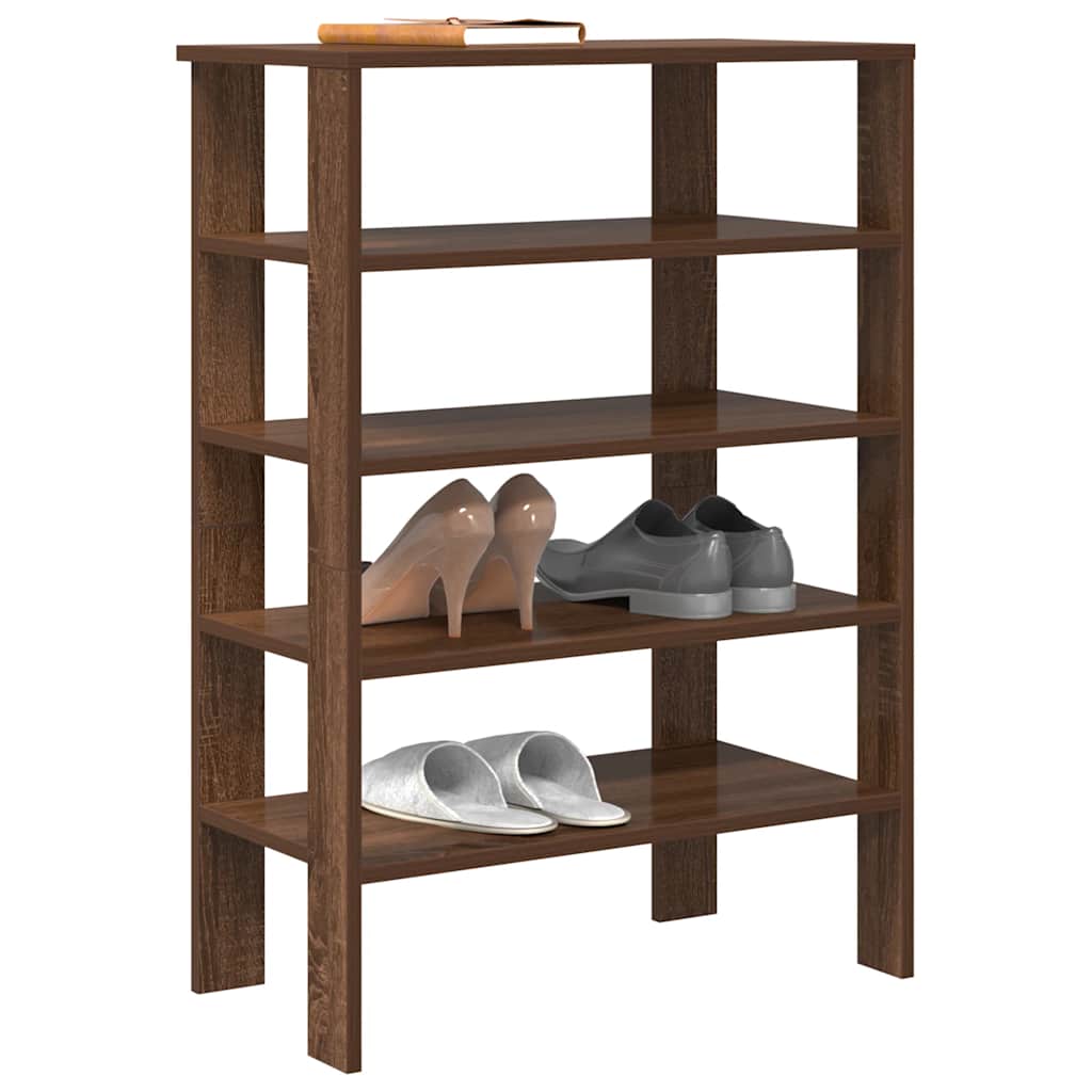 Étagère à chaussures chêne marron 61x32x87,5 cm bois ingénierie - XIOS
