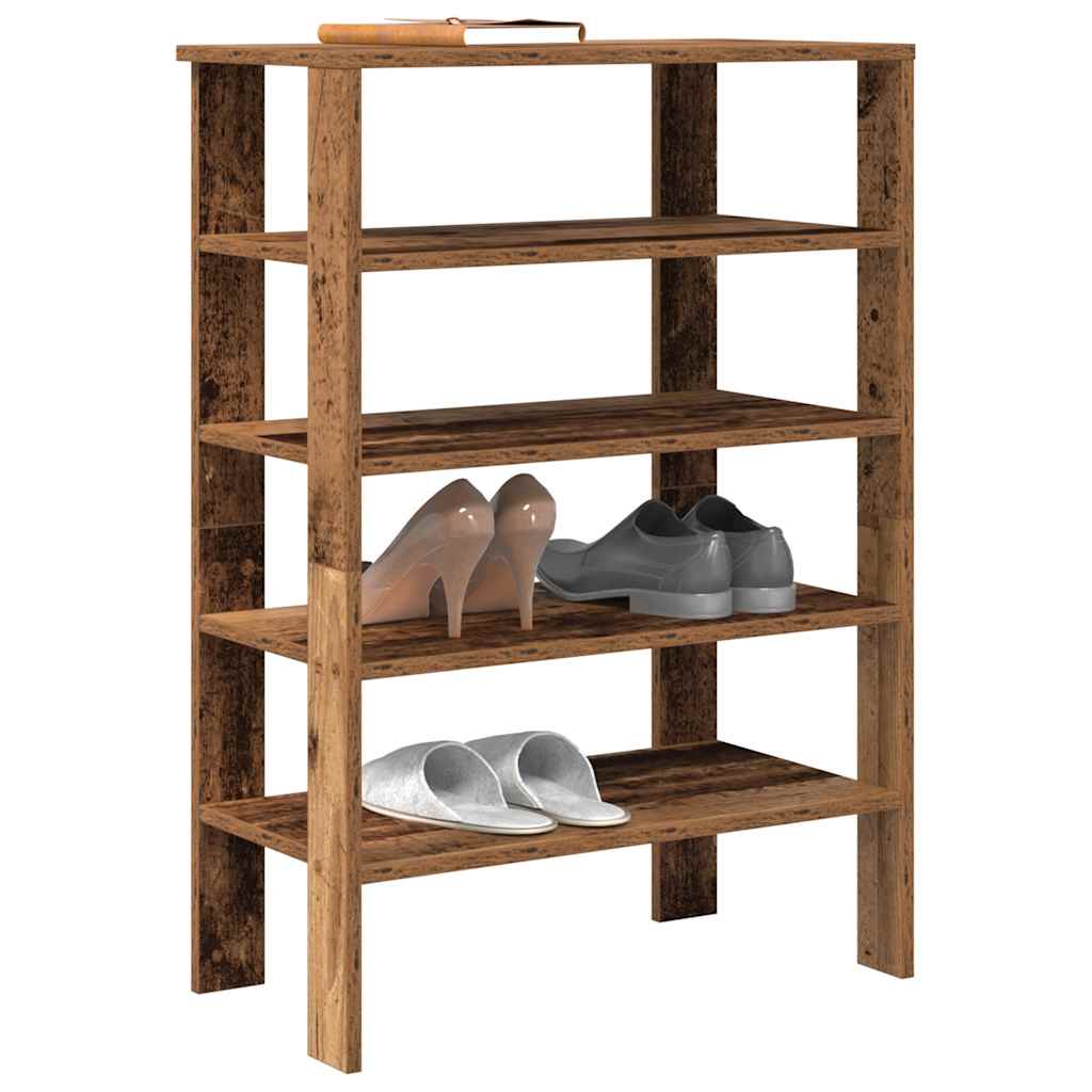Étagère à chaussures vieux bois 61x32x87,5 cm bois d'ingénierie - XIOS