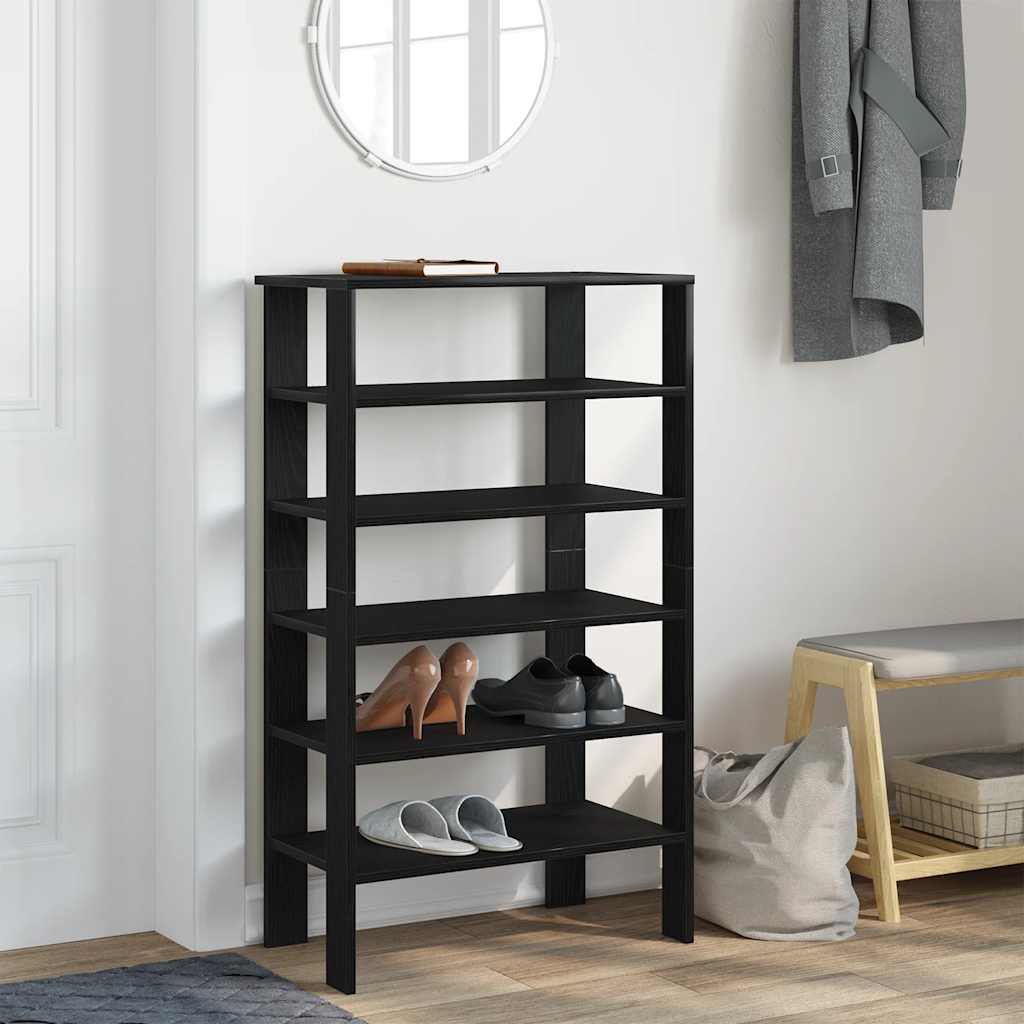 Étagère à chaussures noir 61x32x105 cm bois d'ingénierie - XIOS