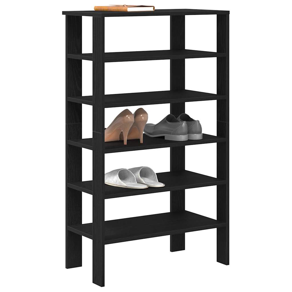 Étagère à chaussures noir 61x32x105 cm bois d'ingénierie - XIOS