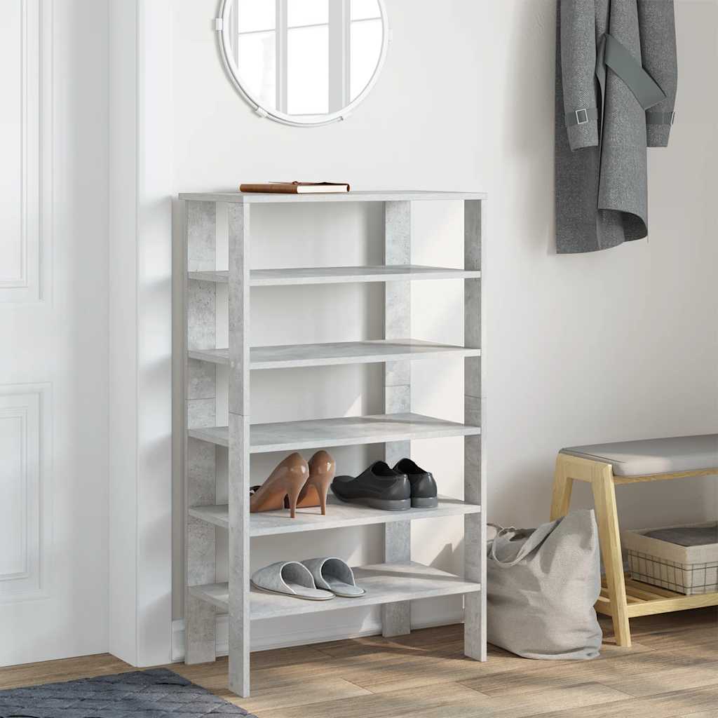 Étagère à chaussures gris béton 61x32x105 cm bois d'ingénierie - XIOS