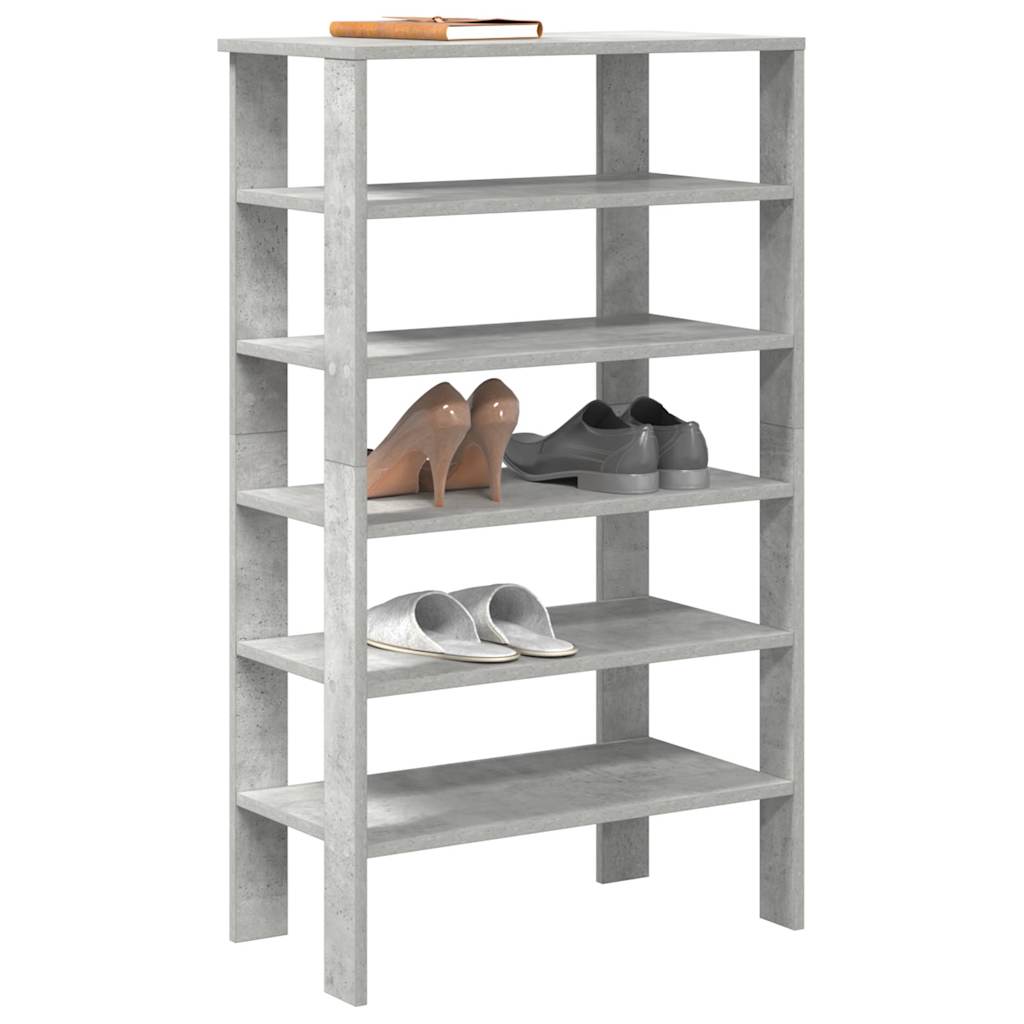 Étagère à chaussures gris béton 61x32x105 cm bois d'ingénierie - XIOS