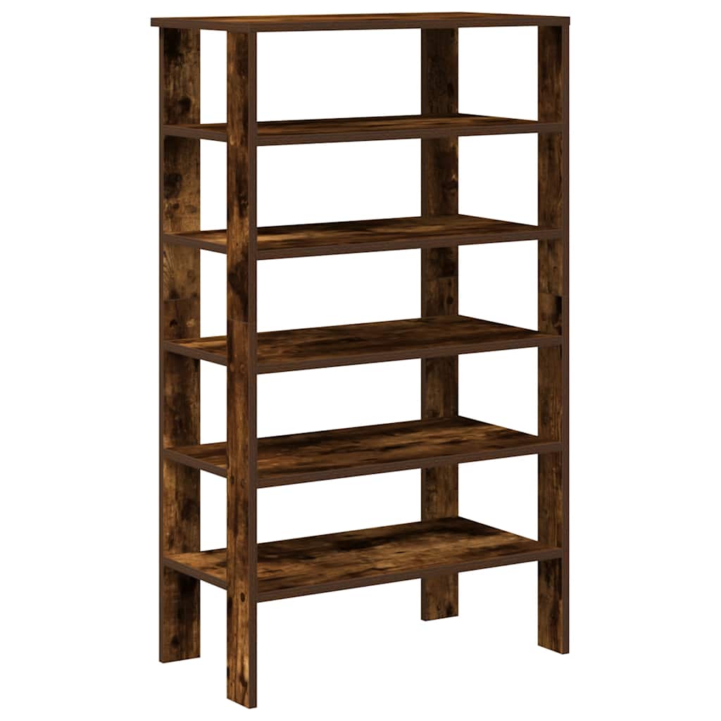 Étagère à chaussures chêne fumé 61x32x105 cm bois d'ingénierie - XIOS