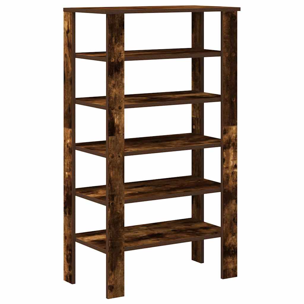 Étagère à chaussures chêne fumé 61x32x105 cm bois d'ingénierie - XIOS