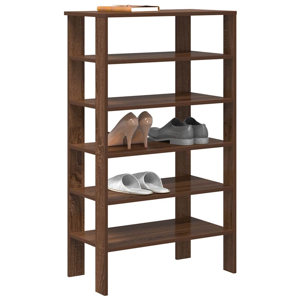 Étagère à chaussures chêne marron 61x32x105 cm bois ingénierie - XIOS