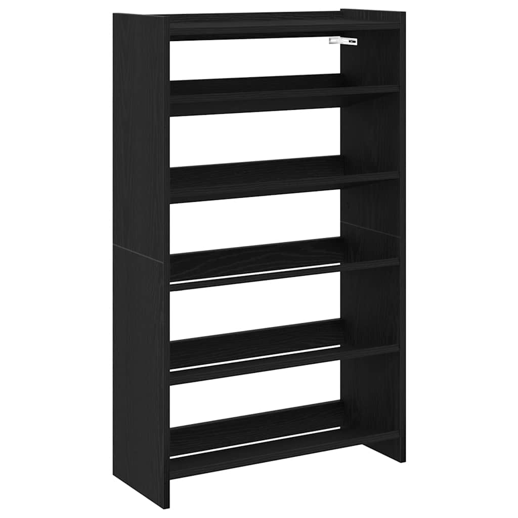 Étagère à chaussures noir 60x25x100 cm bois d'ingénierie - XIOS