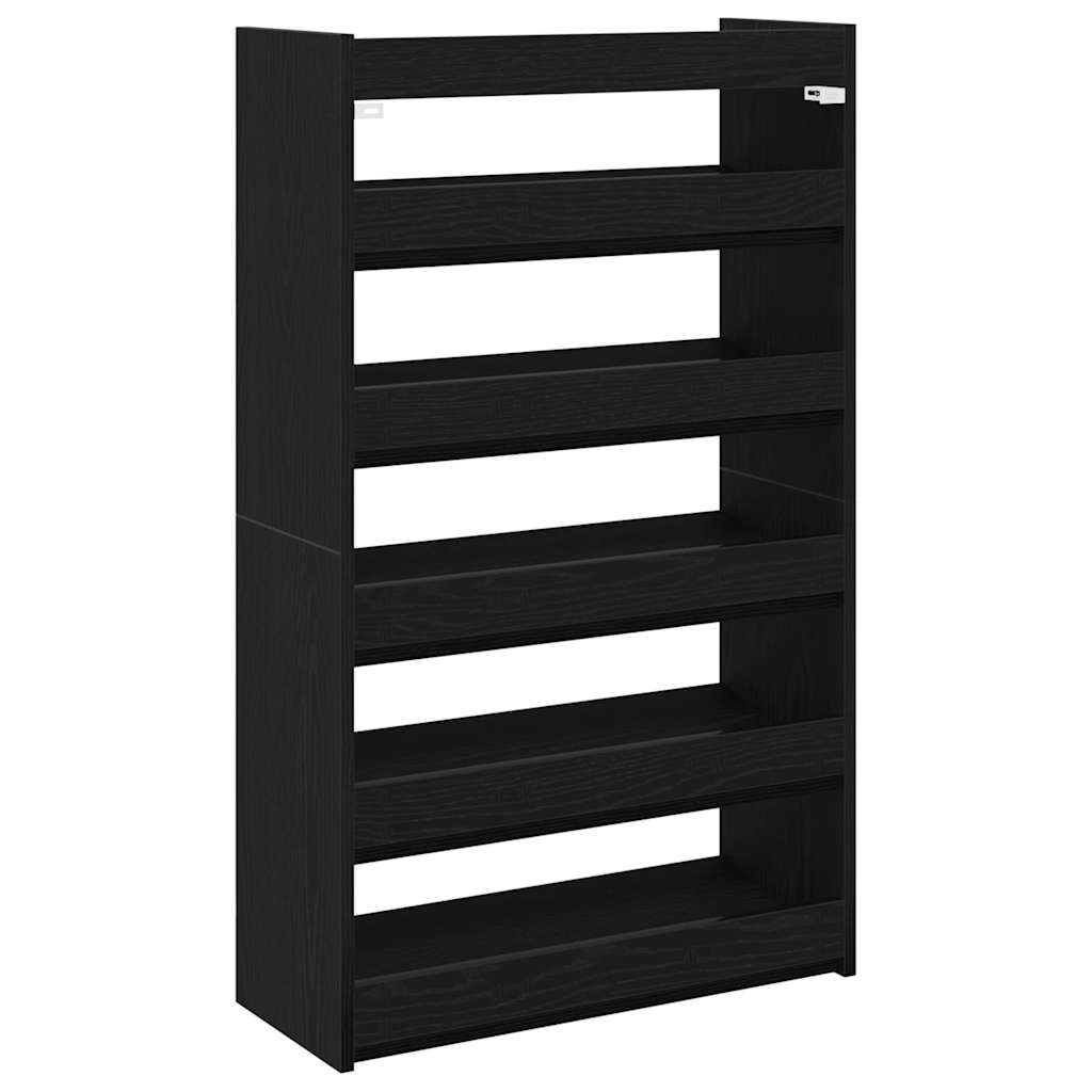 Étagère à chaussures noir 60x25x100 cm bois d'ingénierie - XIOS