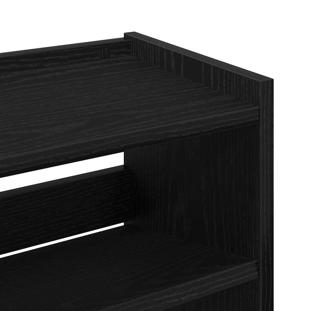 Étagère à chaussures noir 60x25x100 cm bois d'ingénierie - XIOS