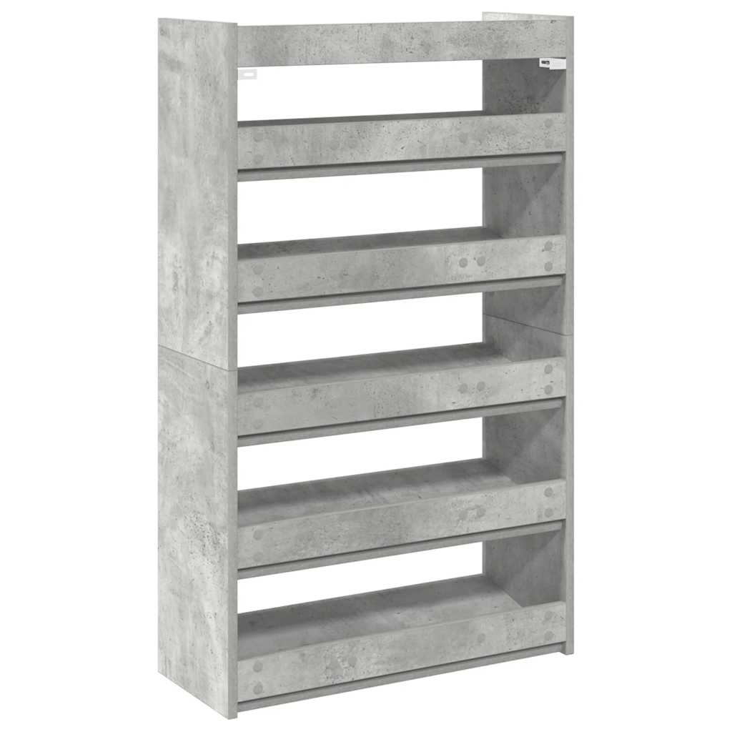 Étagère à chaussures gris béton 60x25x100 cm bois d'ingénierie - XIOS