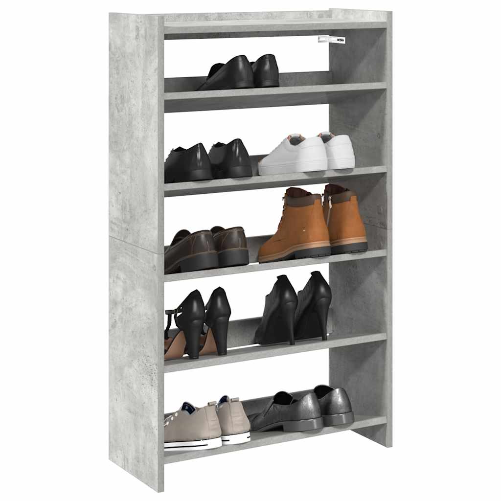 Étagère à chaussures gris béton 60x25x100 cm bois d'ingénierie - XIOS