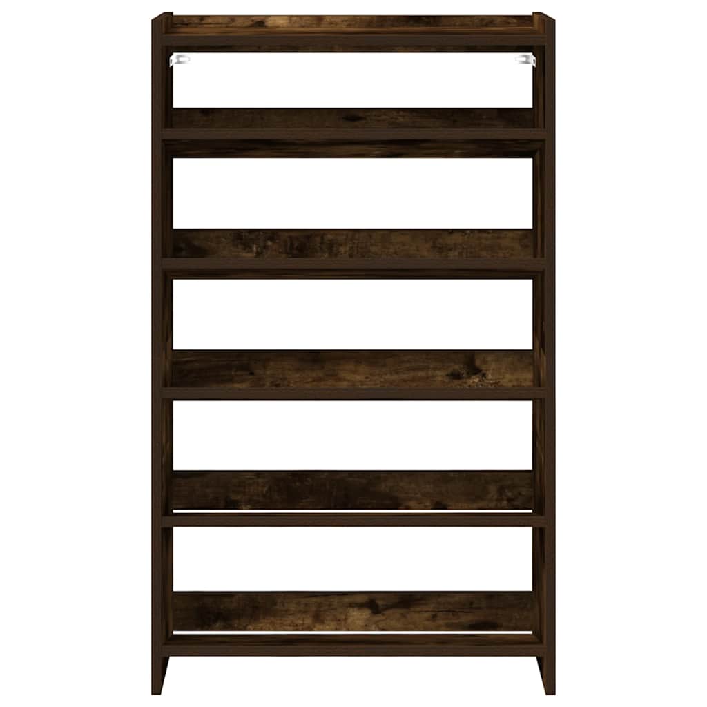 Étagère à chaussures chêne fumé 60x25x100 cm bois d'ingénierie - XIOS