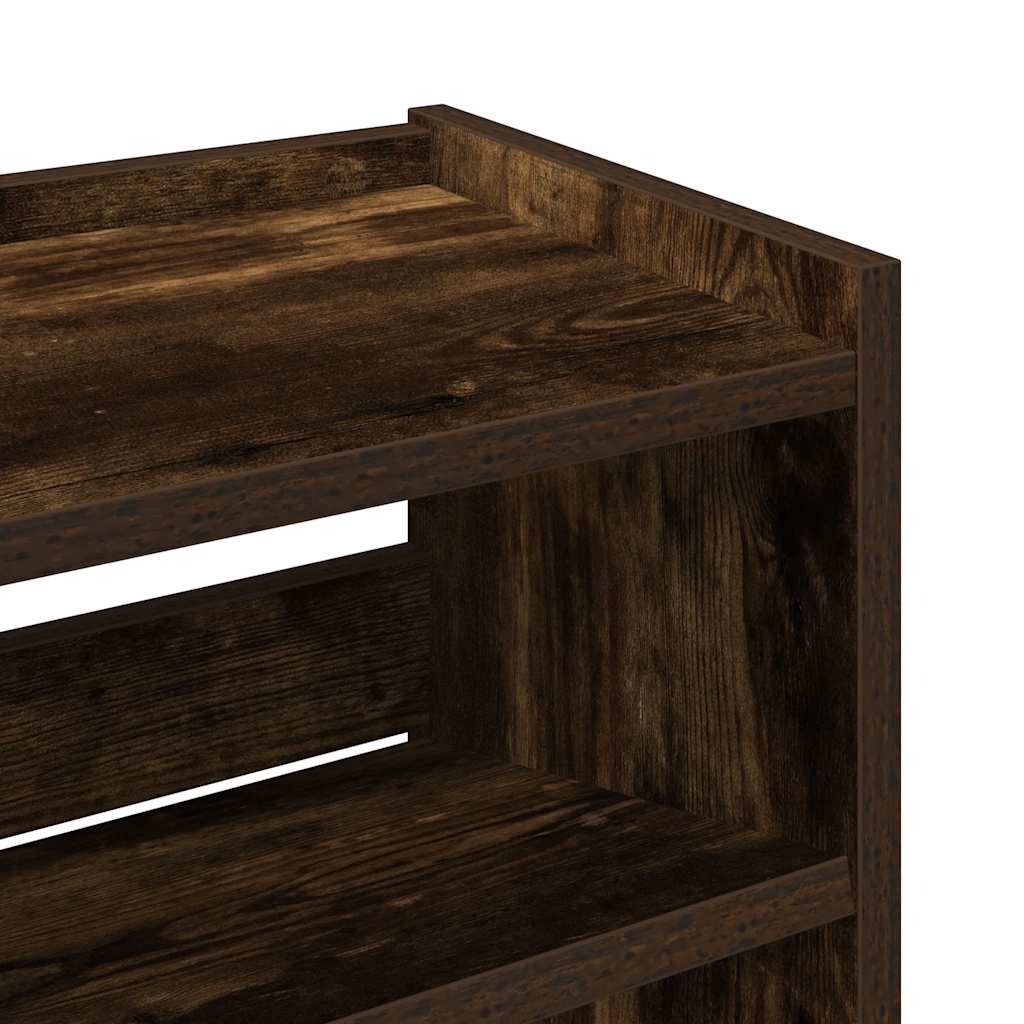 Étagère à chaussures chêne fumé 60x25x100 cm bois d'ingénierie - XIOS