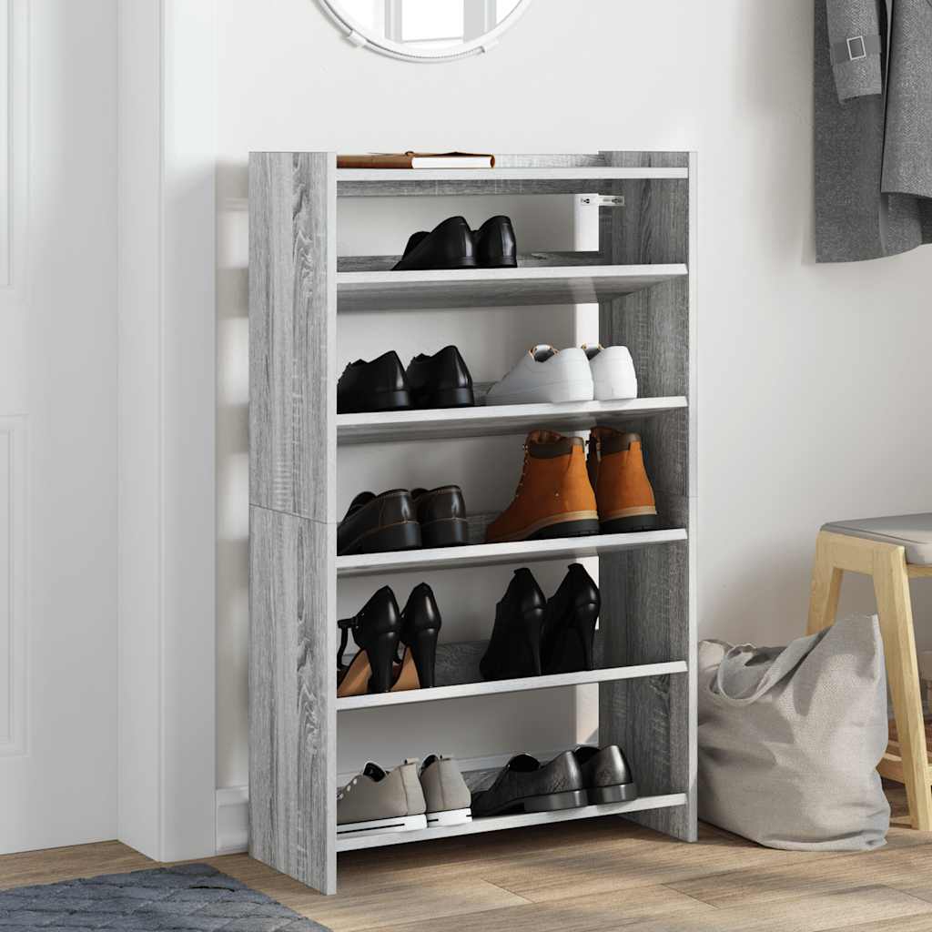 Étagère à chaussures sonoma gris 60x25x100 cm bois ingénierie - XIOS