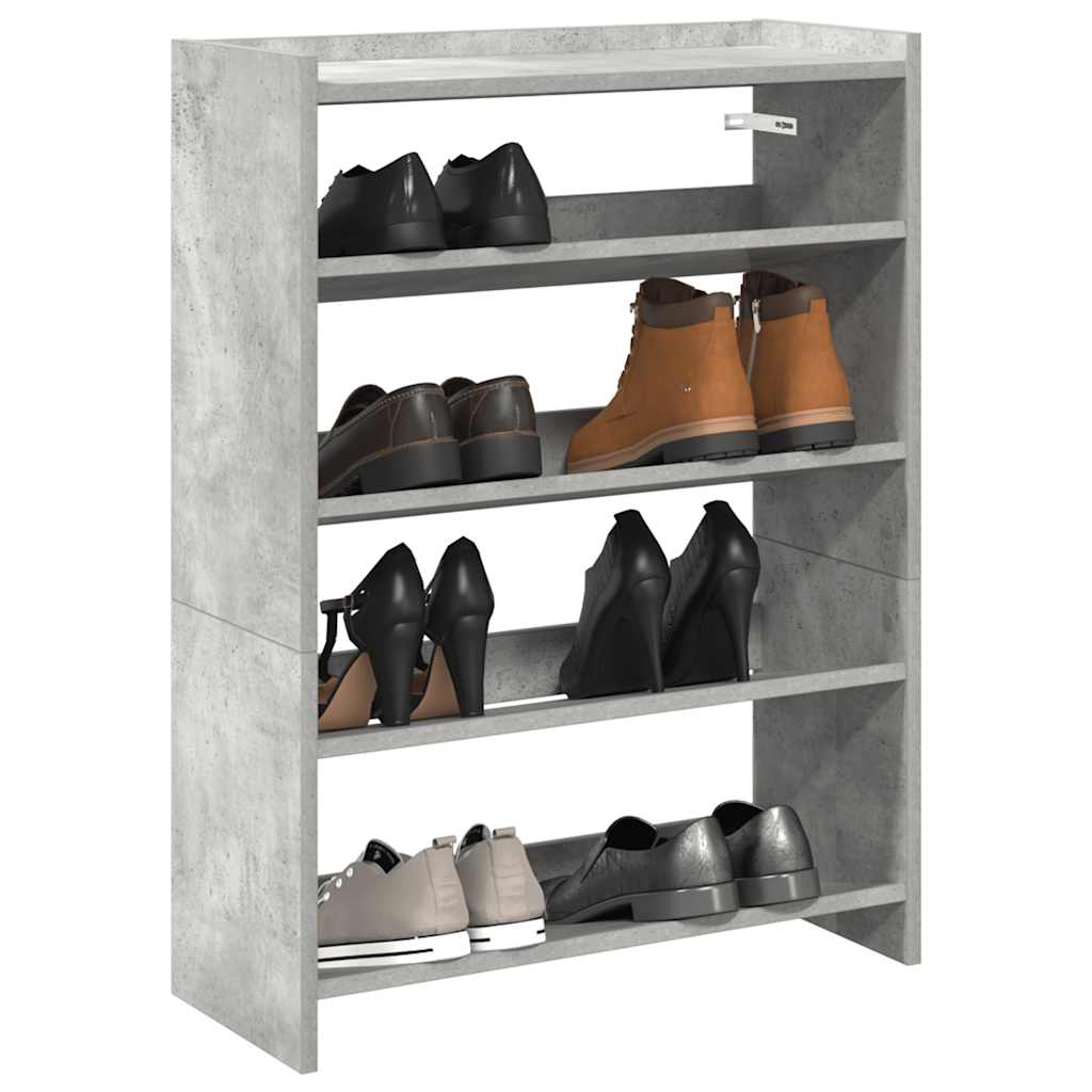 Étagère à chaussures gris béton 60x25x81 cm bois d'ingénierie - XIOS