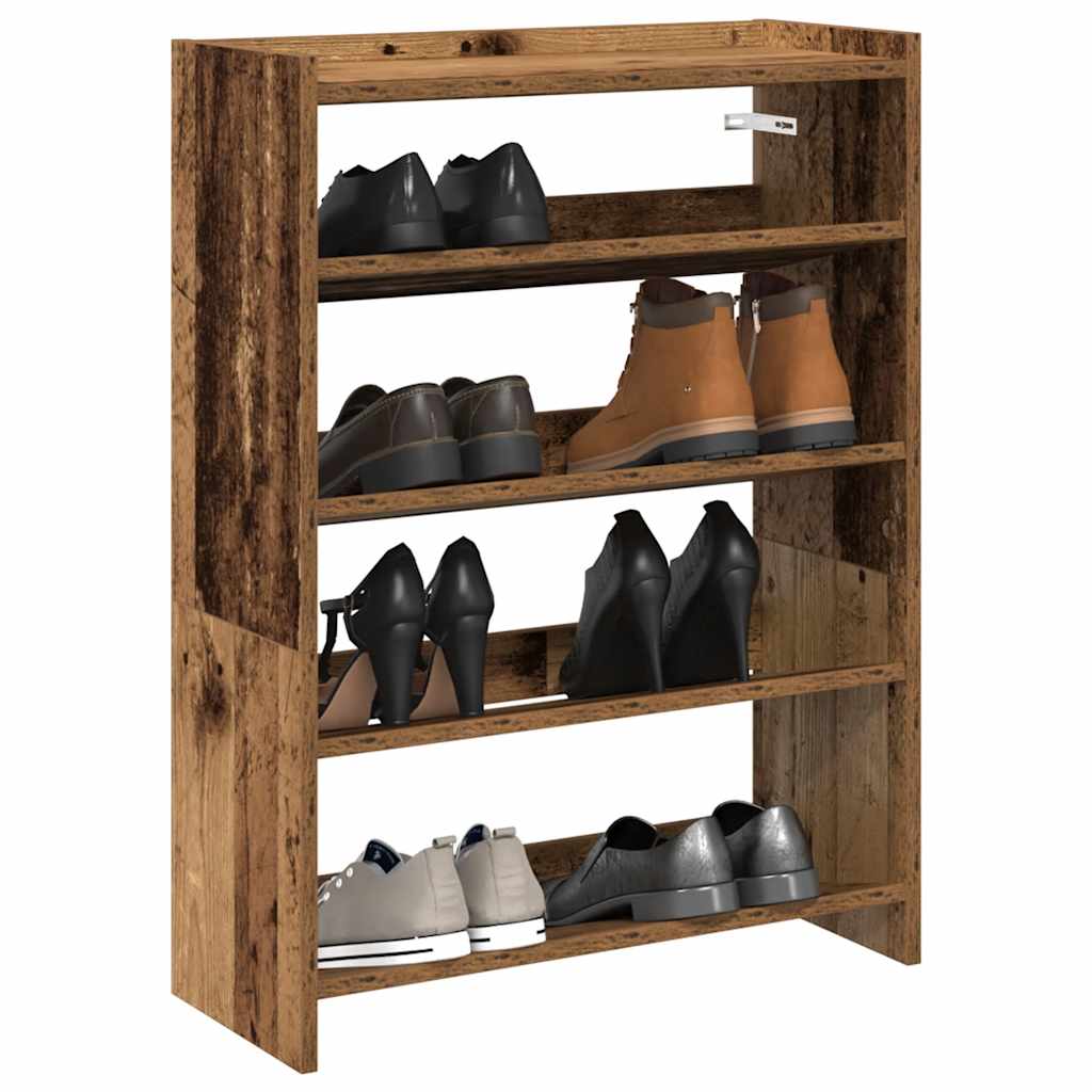 Étagère à chaussures vieux bois 60x25x81 cm bois d'ingénierie - XIOS