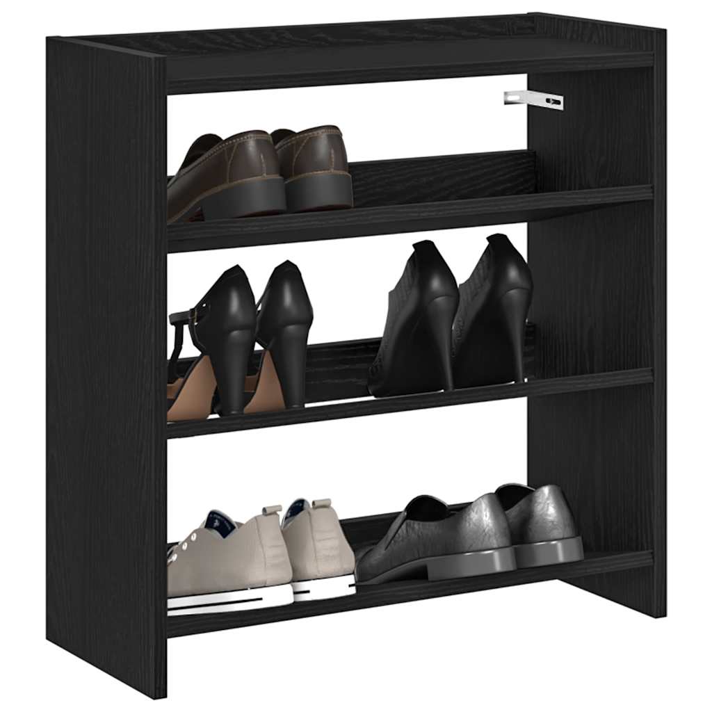 Étagère à chaussures noir 60x25x62 cm bois d'ingénierie - XIOS