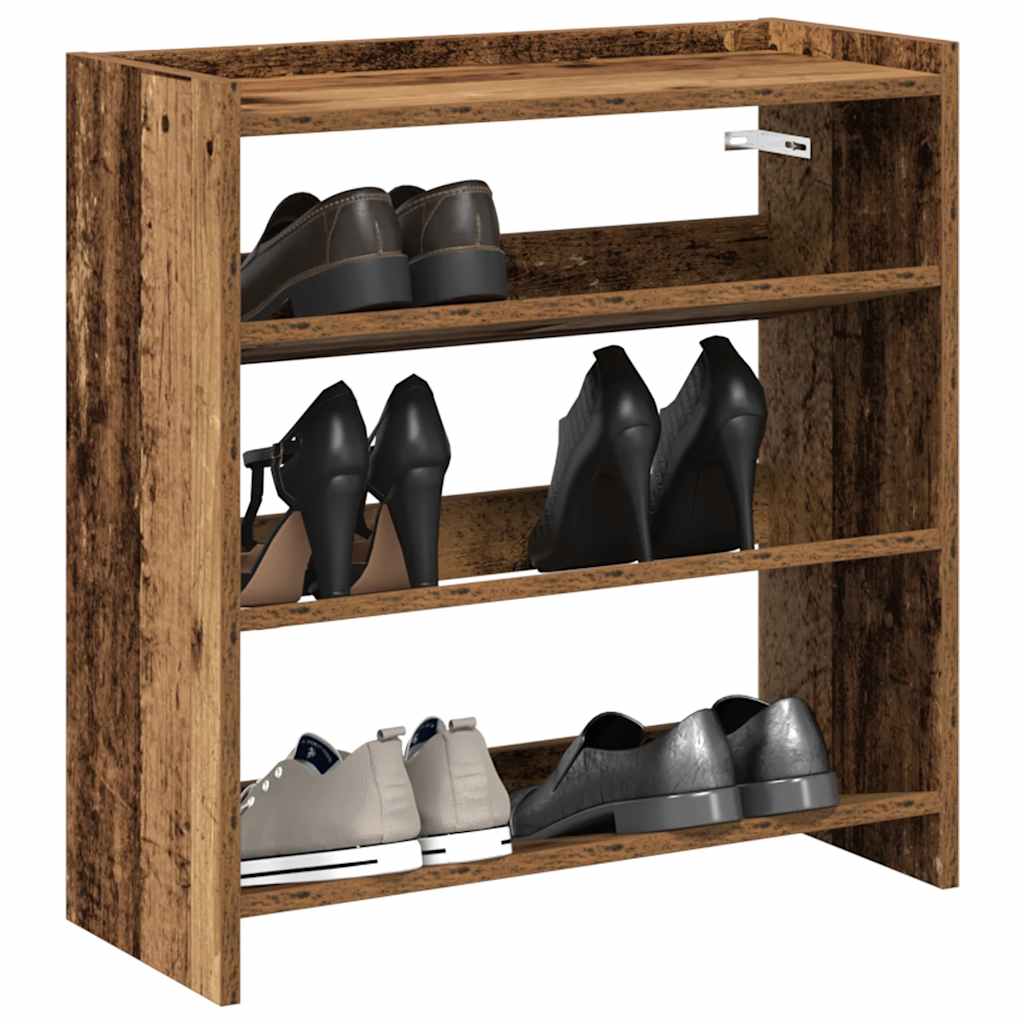 Étagère à chaussures vieux bois 60x25x62 cm bois d'ingénierie - XIOS