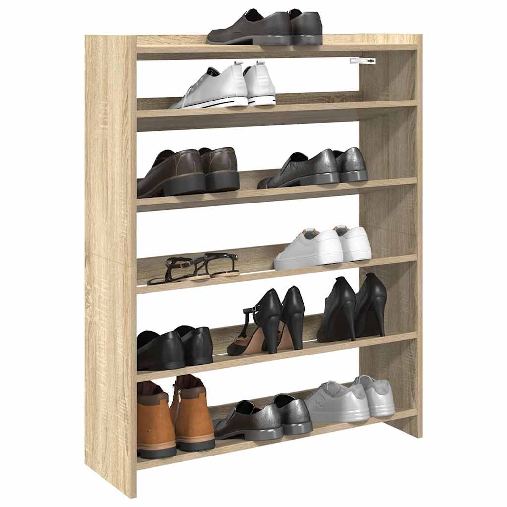 Étagère à chaussures chêne sonoma 80x25x100cm bois d'ingénierie - XIOS