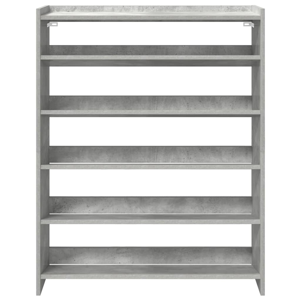 Étagère à chaussures gris béton 80x25x100 cm bois d'ingénierie - XIOS