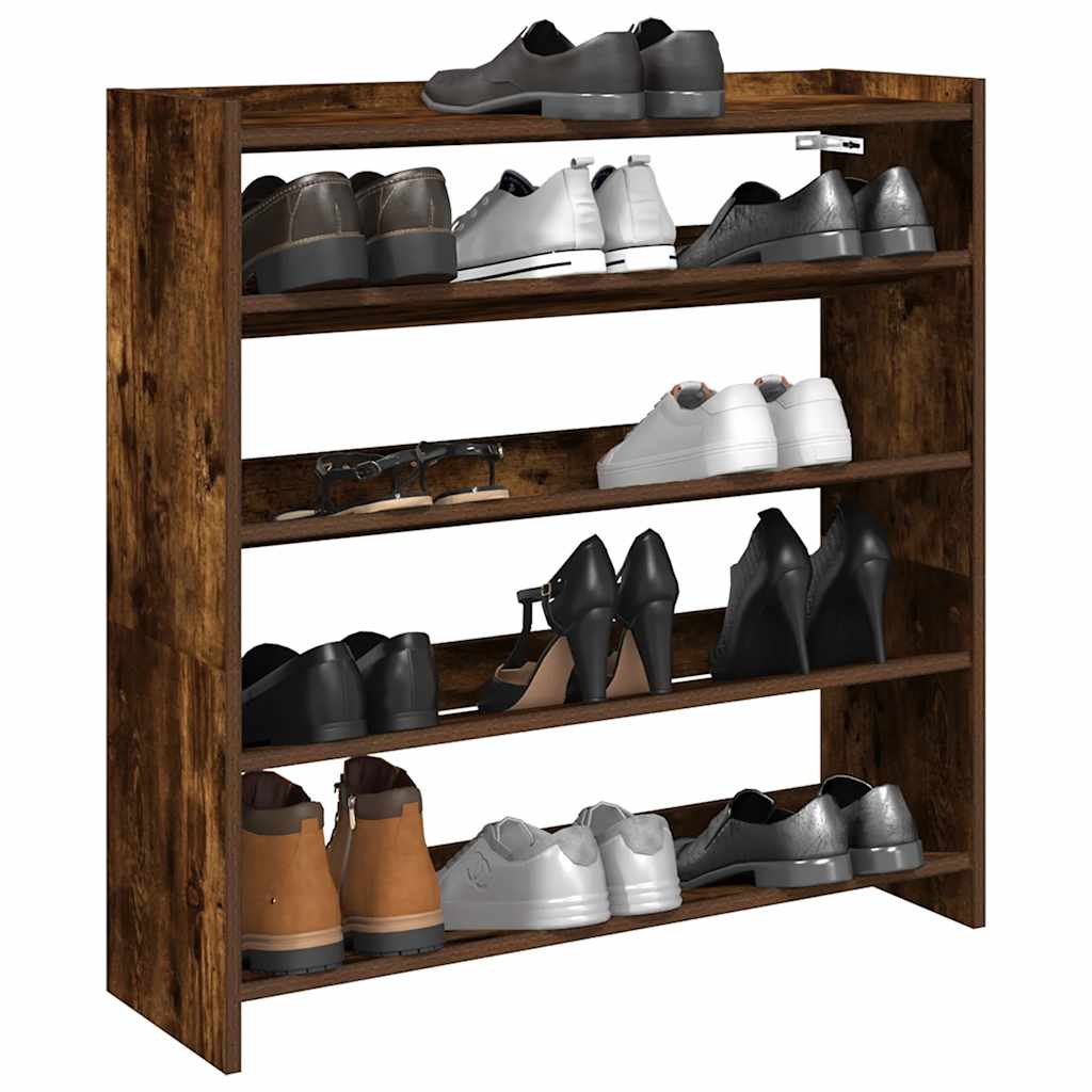 Étagère à chaussures chêne fumé 80x25x81 cm bois d'ingénierie - XIOS