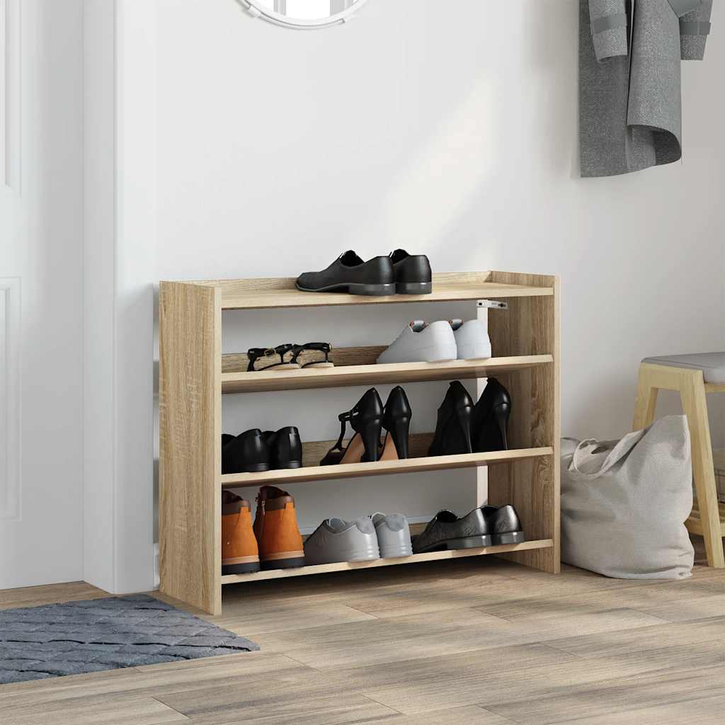 Étagère à chaussures chêne sonoma 80x25x62 cm bois d'ingénierie - XIOS