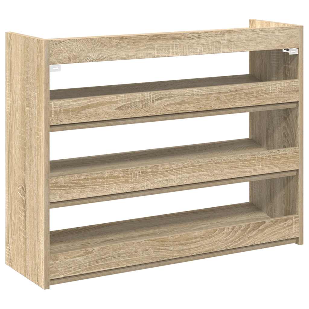 Étagère à chaussures chêne sonoma 80x25x62 cm bois d'ingénierie - XIOS