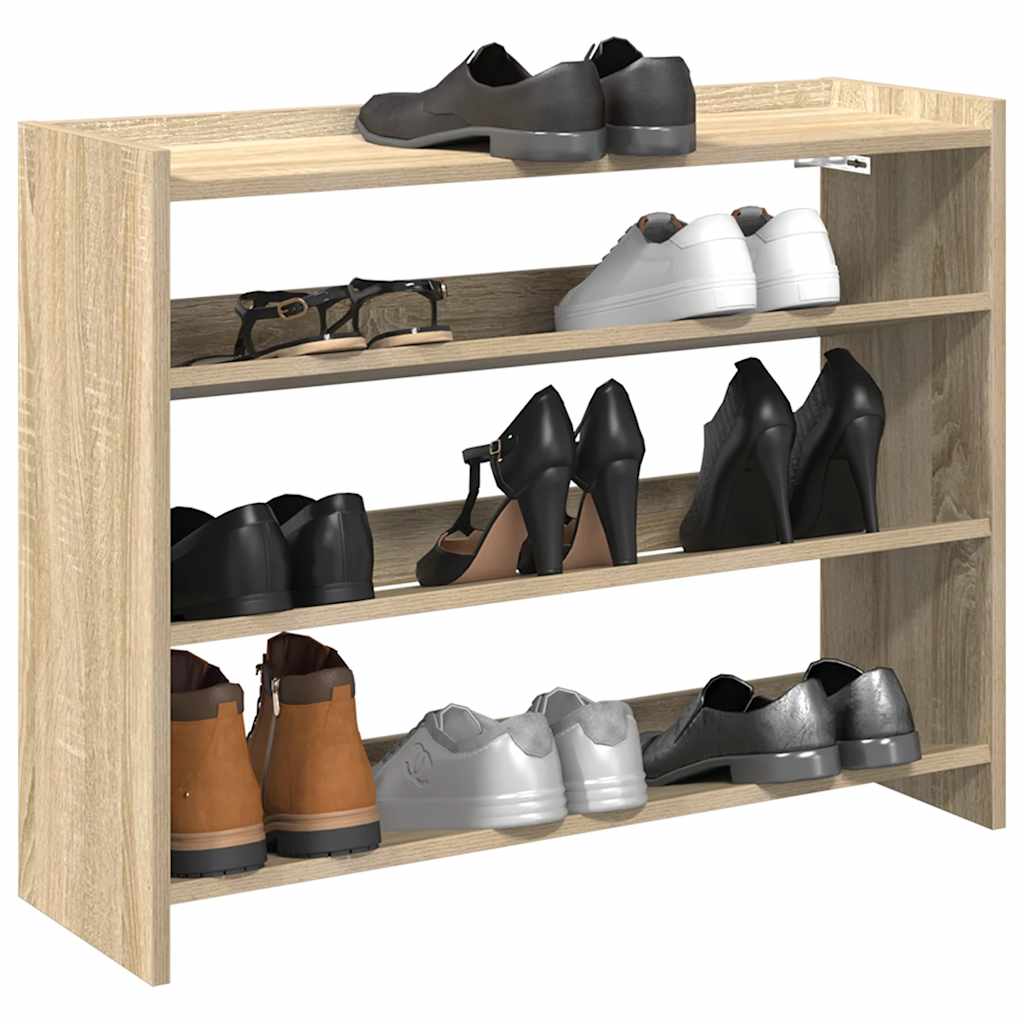 Étagère à chaussures chêne sonoma 80x25x62 cm bois d'ingénierie - XIOS