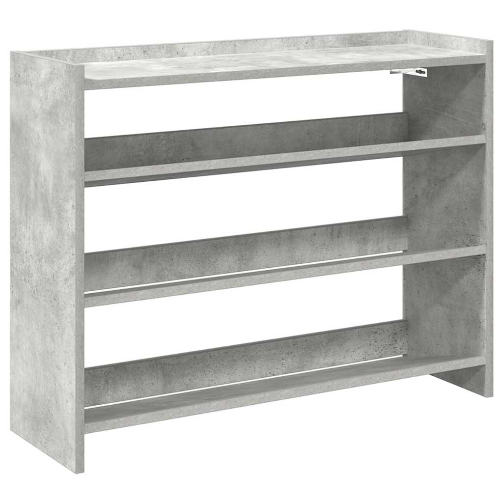 Étagère à chaussures gris béton 80x25x62 cm bois d'ingénierie - XIOS