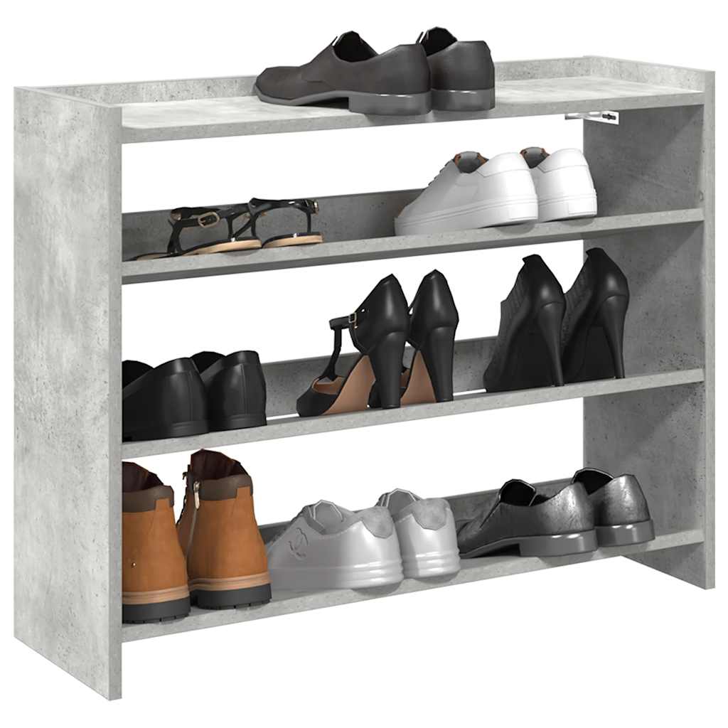 Étagère à chaussures gris béton 80x25x62 cm bois d'ingénierie - XIOS