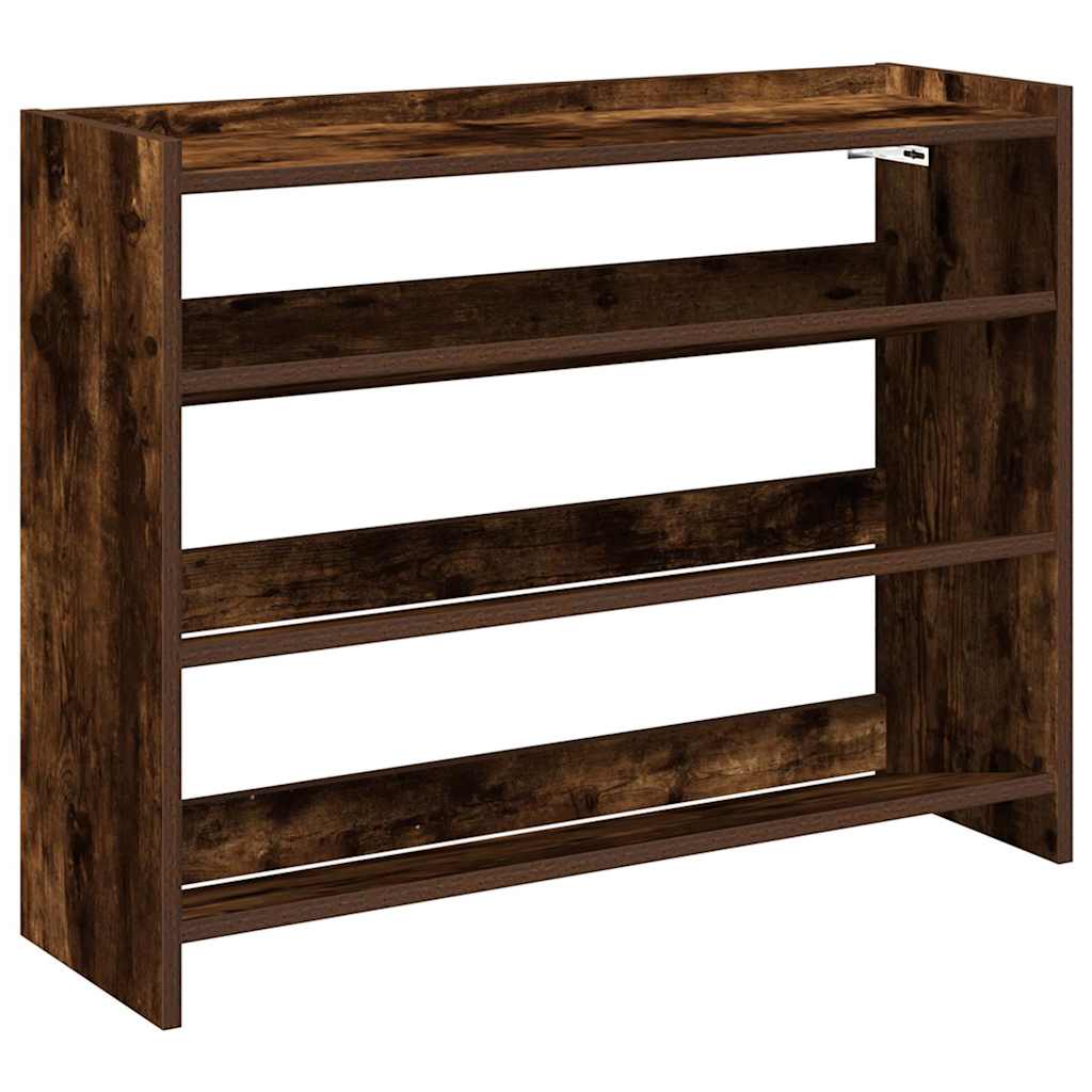 Étagère à chaussures chêne fumé 80x25x62 cm bois d'ingénierie - XIOS